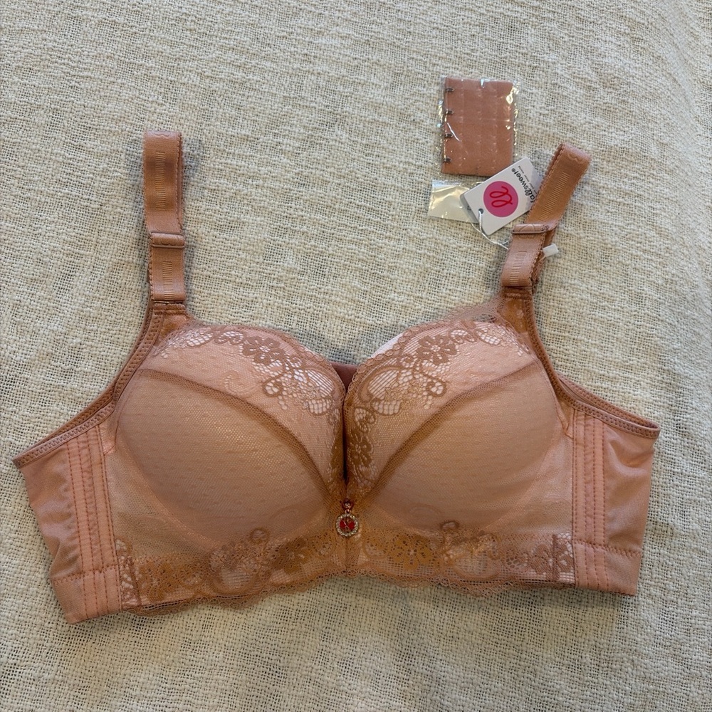 Peach Lace Underwire push-up Bra in Blush